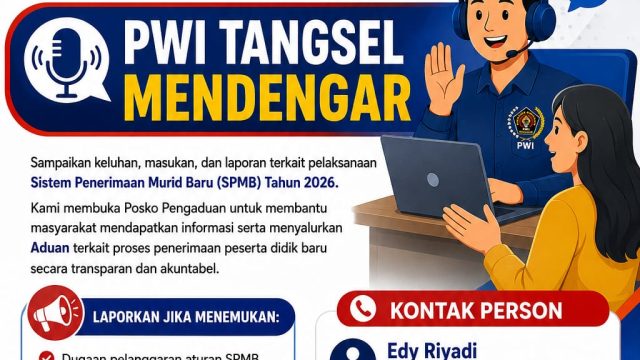 SPMB 2026 Dimulai, PWI Kota Tangsel Siapkan Kanal Aduan Masyarakat