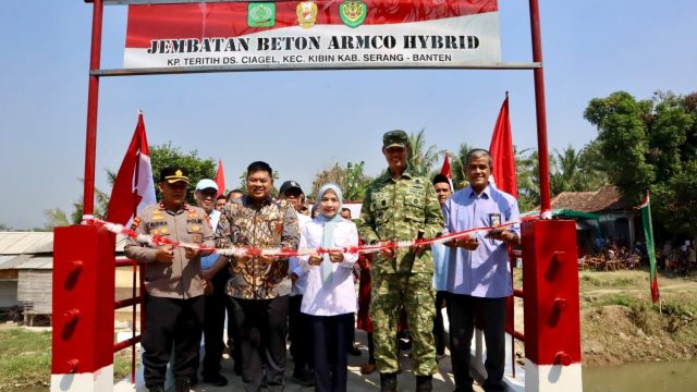 Dandim dan Bupati Serang  Resmikan Jembatan Beton Armco Hybrid, Permudah Akses Warga Kibin